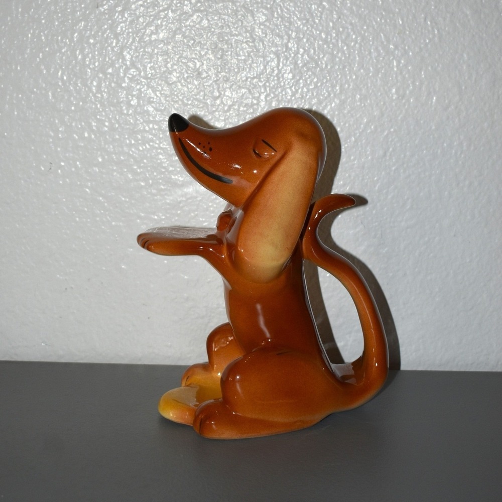 Frank & Meyer Dachshund Figurine Unisex OS Brown Excellent Vintage Ceramic Dog